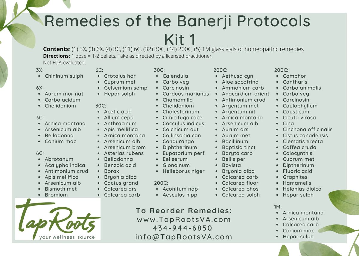 The Banerji Set 200 Remedies of the Banerji Protocols, 2 Kits, 100